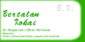 bertalan kokai business card