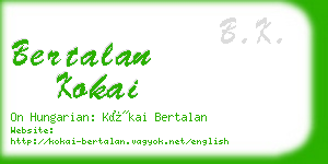 bertalan kokai business card